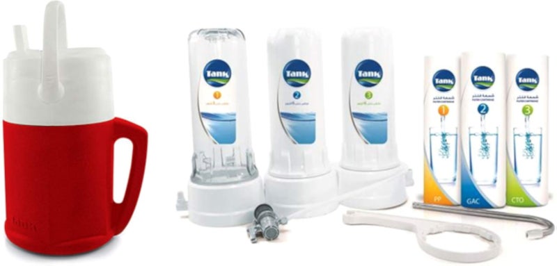 Tank Extra Pure 3-Stage Tapped Water Filter with Cartridges and Ice Tank, 2.5 Liters